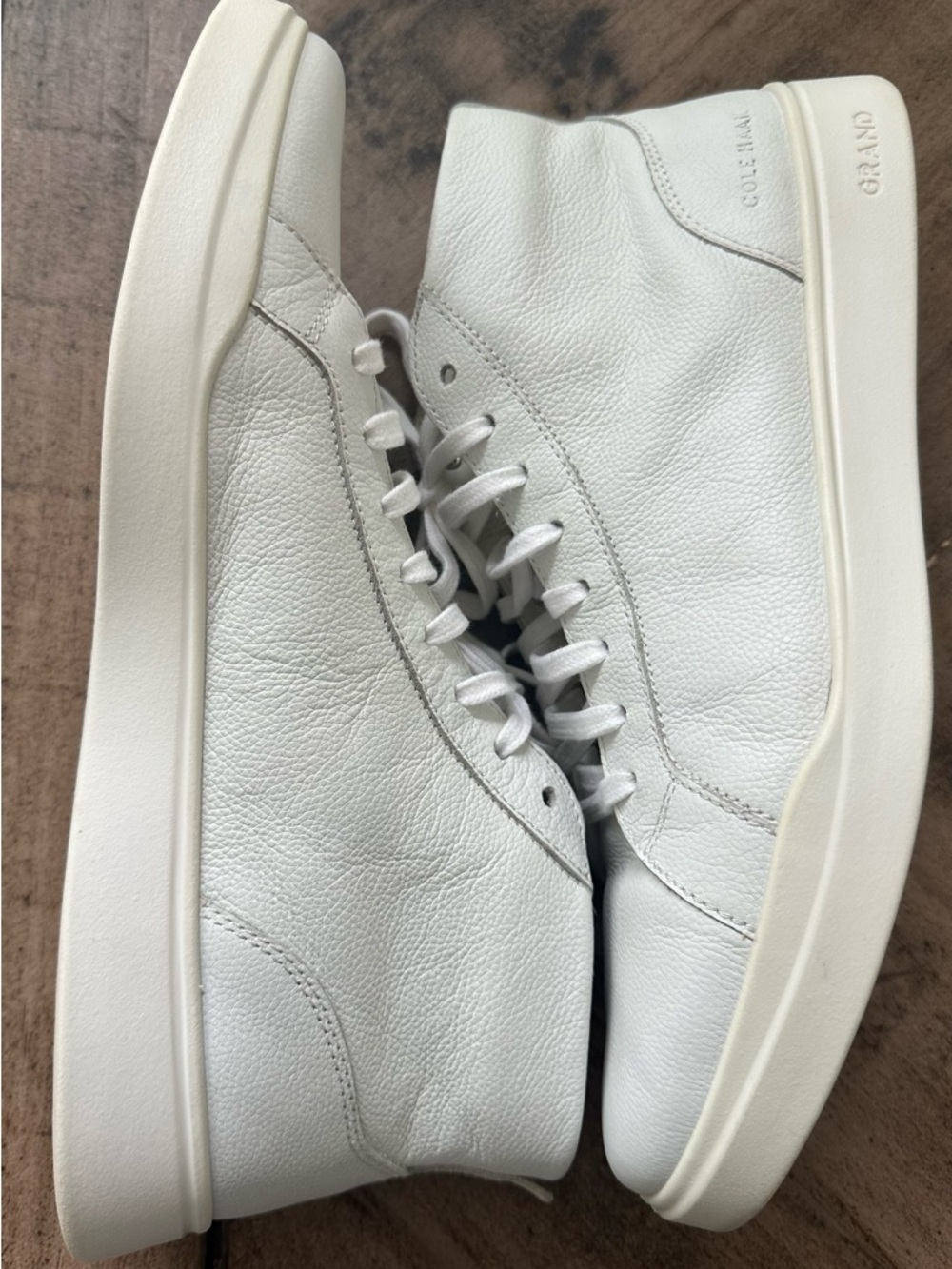 Men’s Cole Haan - Minimalist White Leather High-Top Sneakers - size 11.5 - Picture 6 of 8